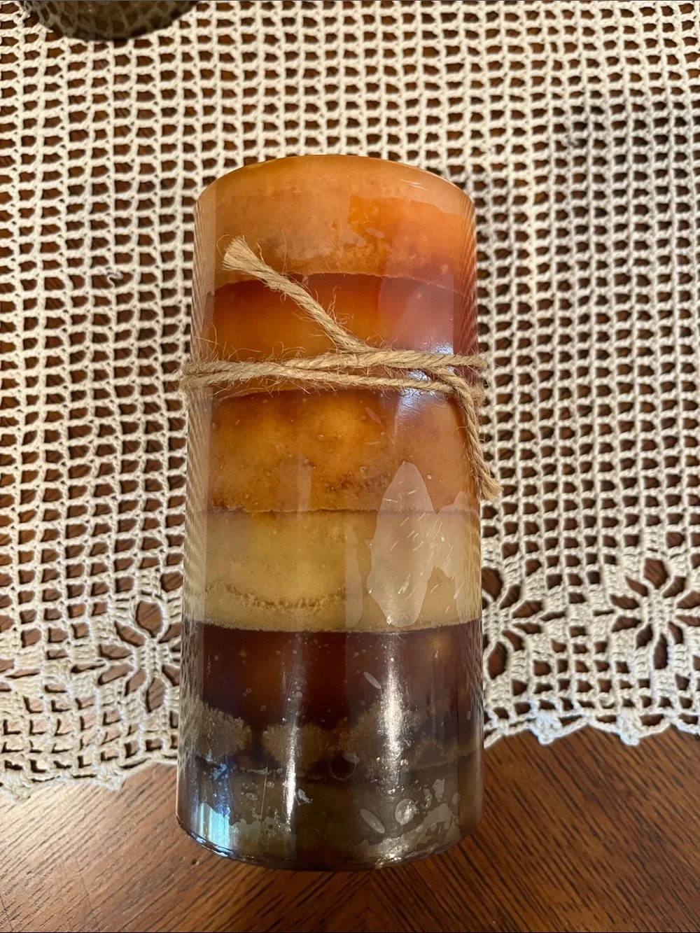 🆕 Set of 3 Decorative Scented Rustic Pillar Candles “Harmony” Multi Color Wax